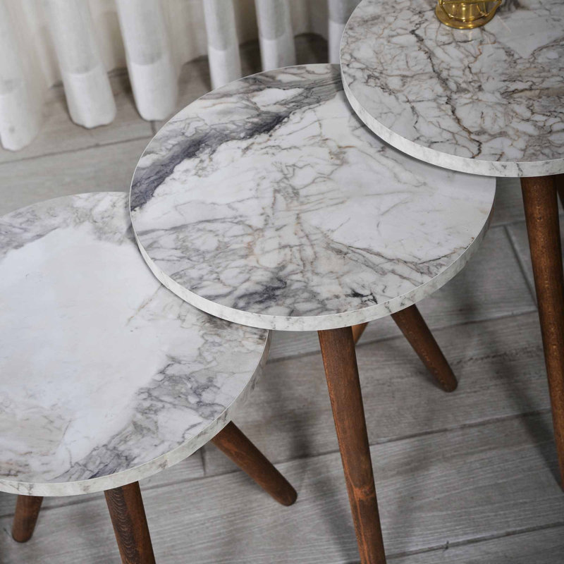 Annabel 14 cm W Console Table, White Marble