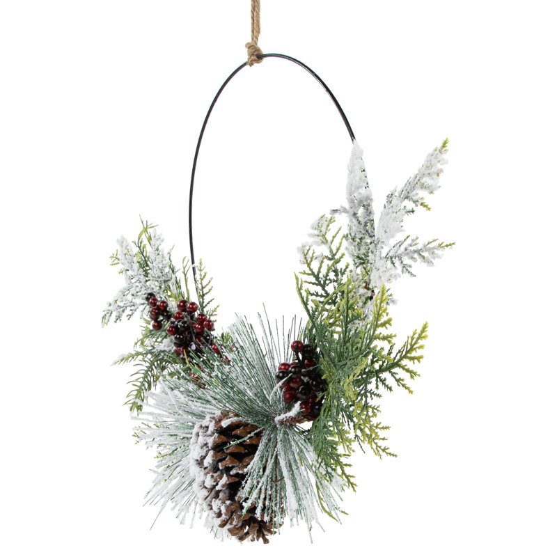 Frosted Pinecone and Berry 16'' Artificial Christmas Wreath