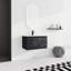 Meuble-lavabo mural flottant 30 po avec lavabo en céramique et porte d'armoire à fermeture en douceur, ensemble KD