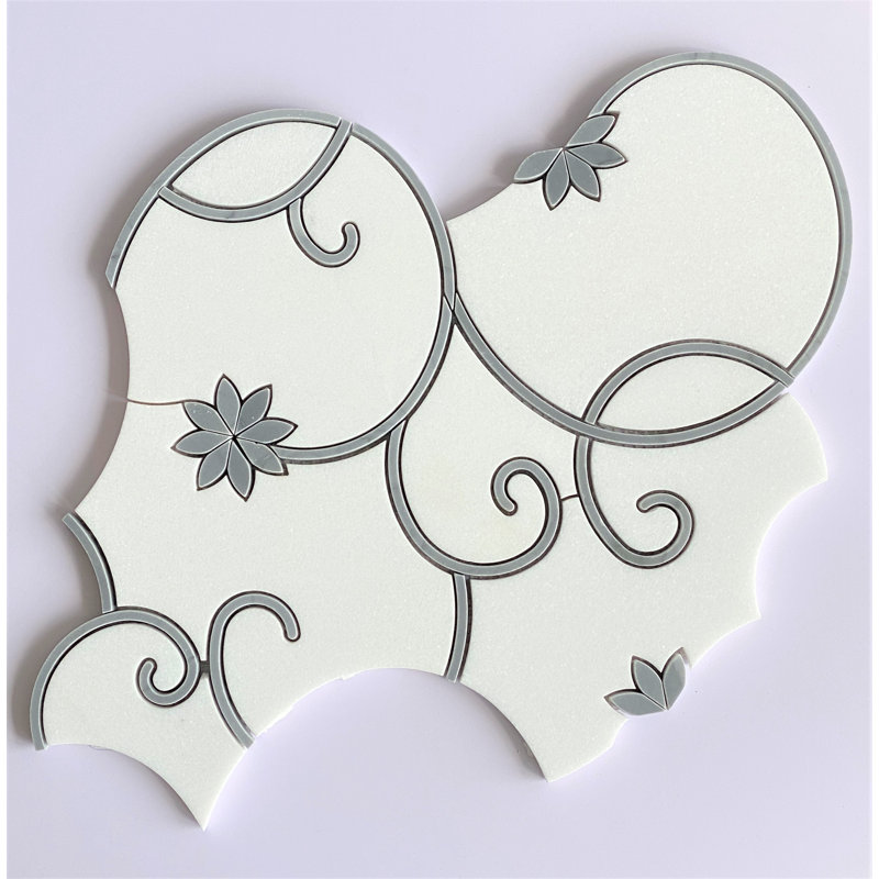Carrelage mosaïque en marbre 14 "x 13" Water Jet