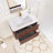 29.92 In. W X 18.31 In. D X 20.4 In. H Single Sink Wall-Mounted Bath Vanity In Deep Walnut With White Ceramic Top