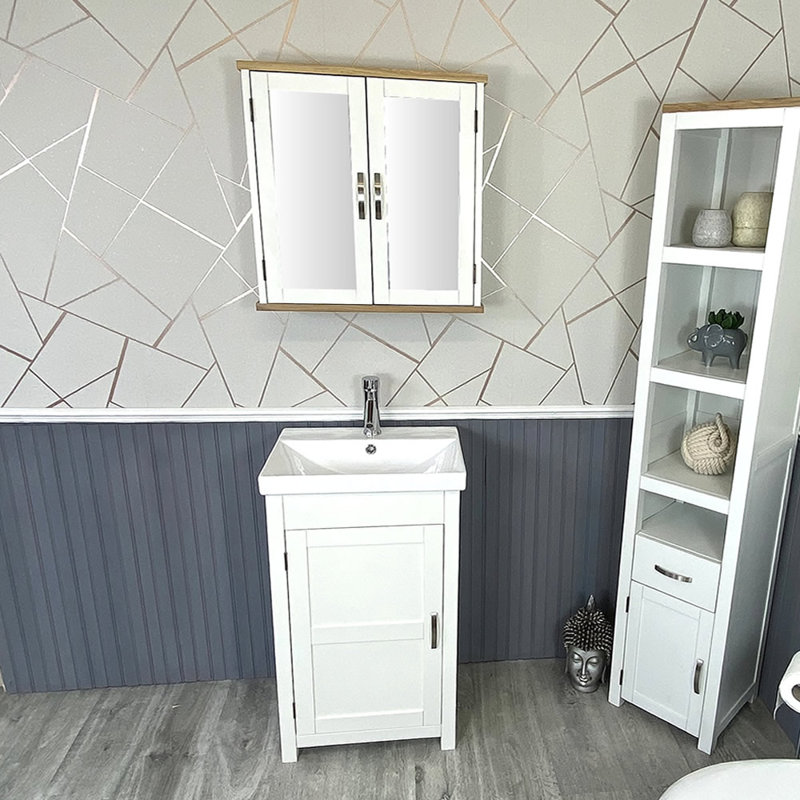 Marte 520mm Single Bathroom Vanity with Integrated Ceramic Basin, White