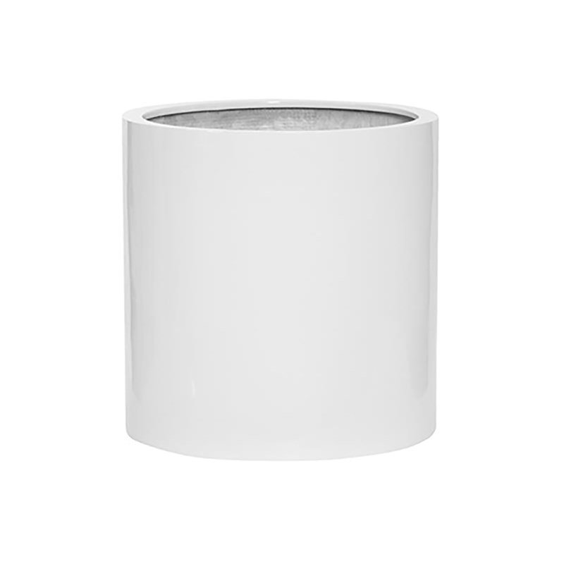 Pot à fleurs en fiberstone Pelley, H 8 po x l 8 po x P 8 po, Blanc