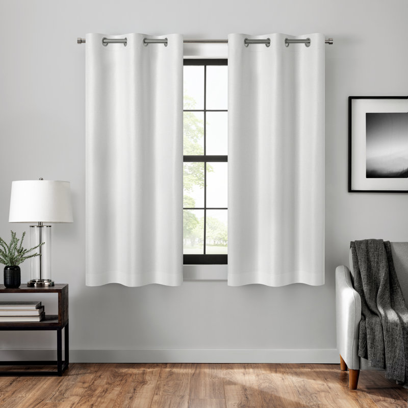 Eclipse Welwick Magnitech 100% Blackout Curtain, Grommet Window Curtain Panel, Seamless Magnetic Closure for Bedroom, Living Room or Nursery, 63 in long x 37 in wide, (2 Panels), White