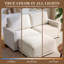 Canapé modulaire en U de 145 po, 4 places avec 2 repose-pieds, blanc-132847140-132847141