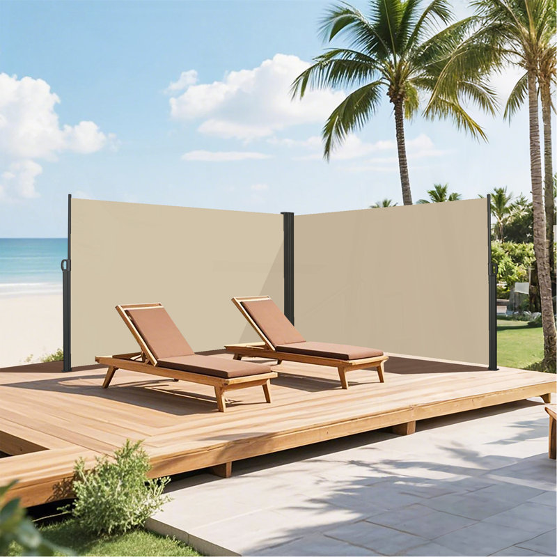 Auvent latéral rétractable 276 "x 71", imperméable et résistant aux rayons UV, Beige