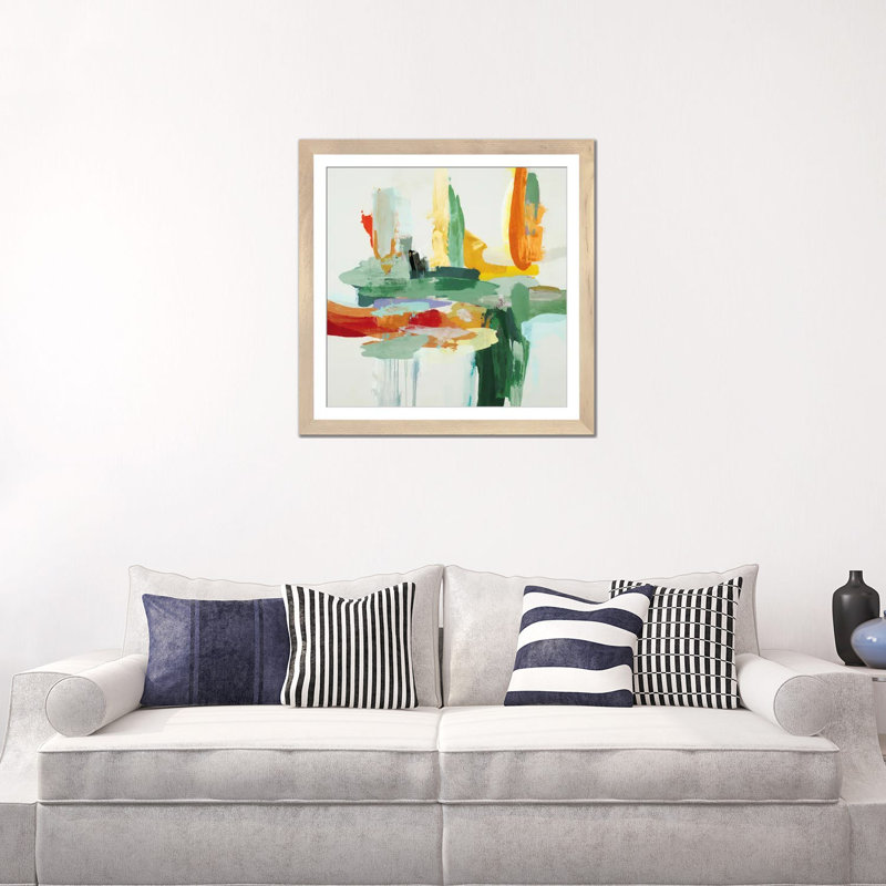 Synergy II - Orange, Cadre d'angle ouvert noir, H 16 po x l 16 po