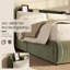 Lit plateforme tapissier avec 2 tiroirs de rangement, tablette de tête de lit encastrée, tissu chenille, aucun sommier requis, assemblage facile-1860330322-1860330335