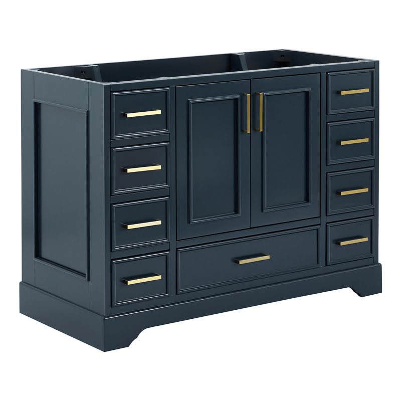 Stafford 48.75'' W Single Bathroom Vanity Base, Midnight Blue