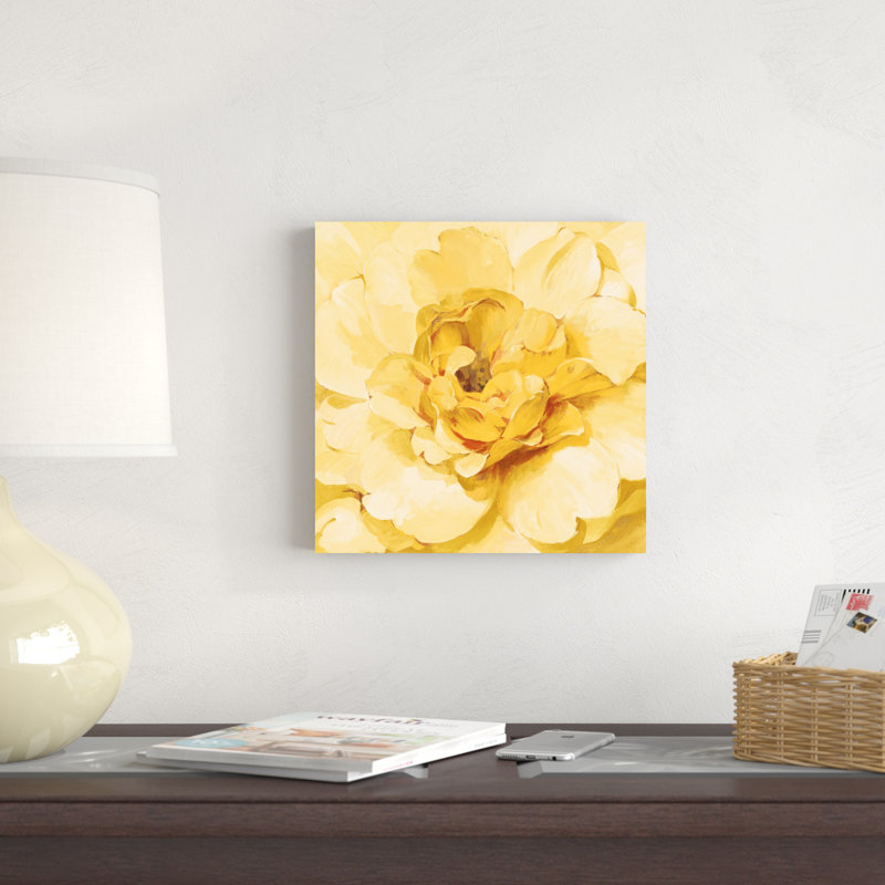 Pivoine jaune, H 12 po x l 12 po