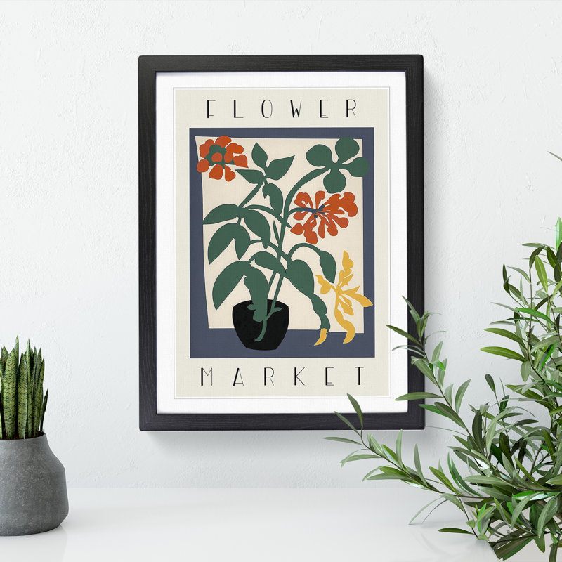 Flower Market Exhibition Advertisement No.3 1 Piece Single Picture Frame Wall Art, 34cm H x 25cm W x 2cm D