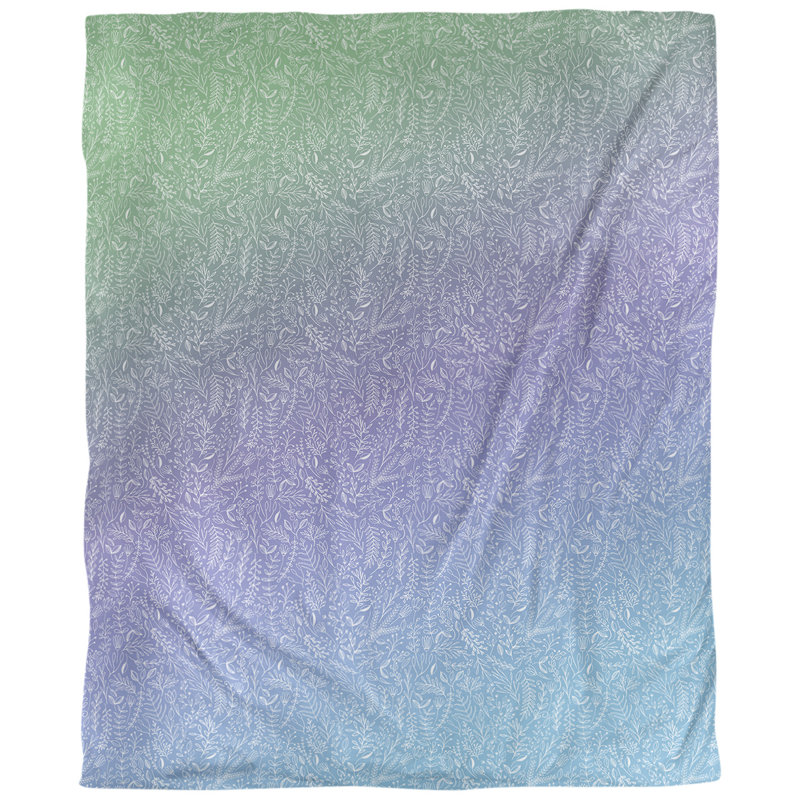 Tissu ditsy, Vert / Indigo, L 58 po x l 36 po, Sergé de coton