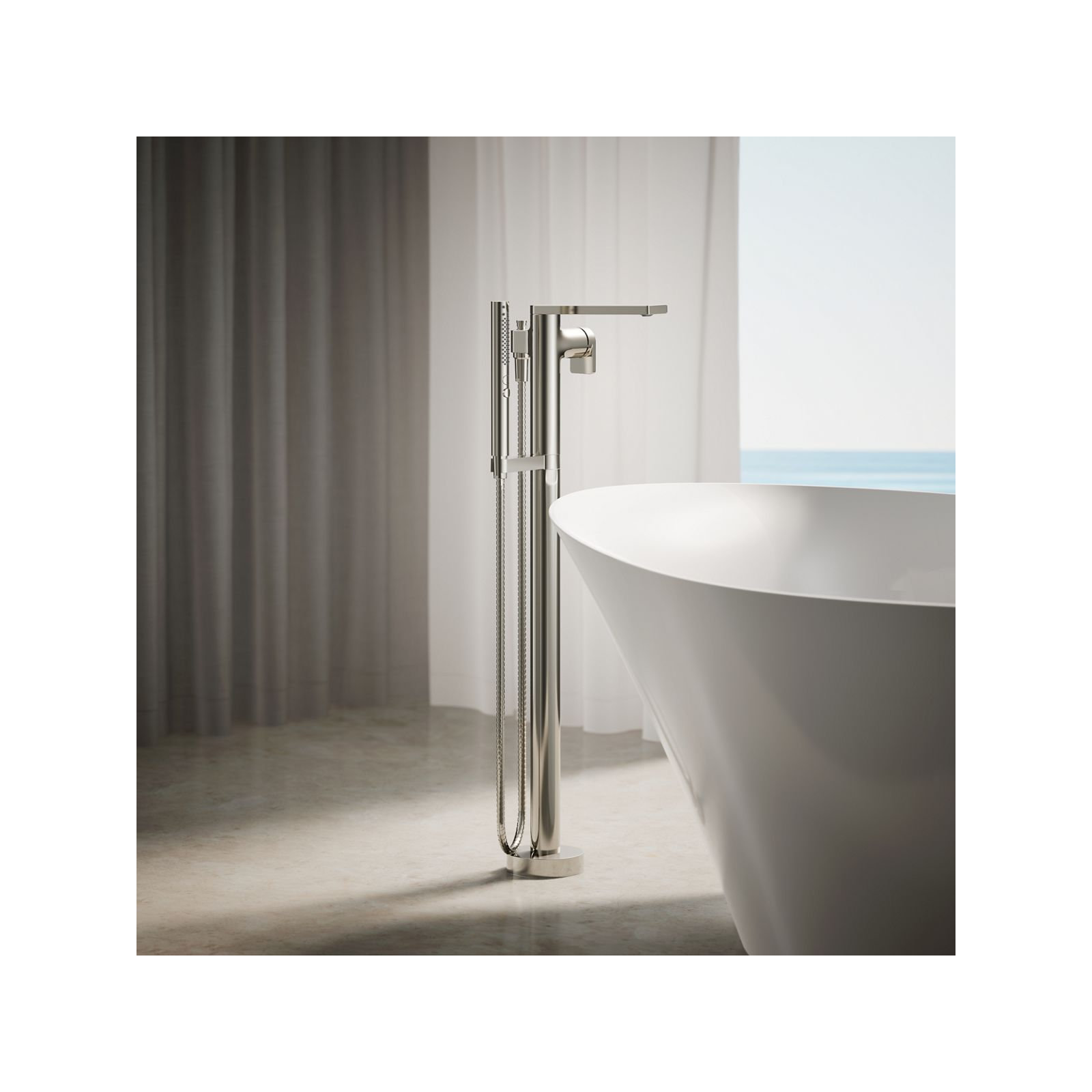 Composed Freestanding Bath Faucet, Vibrant Polished Nickel