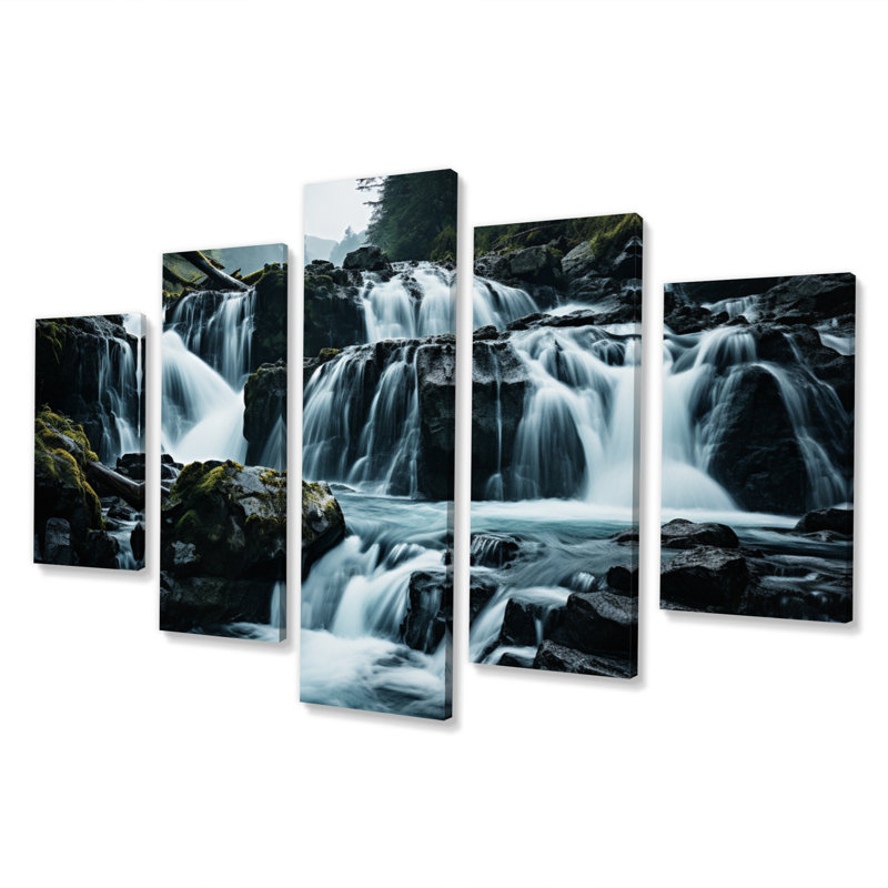 Waterfall Eternal Cascade II - Landscapes Canvas Print - 5 Panels