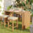 5 Piece Outdoor Bar Set, Acacia Wood Bar Table And Chairs Set With Beige Cushions, Rectangular Patio Dining Set With 4 Stools For Patio, Backyard, Garden-1197353165