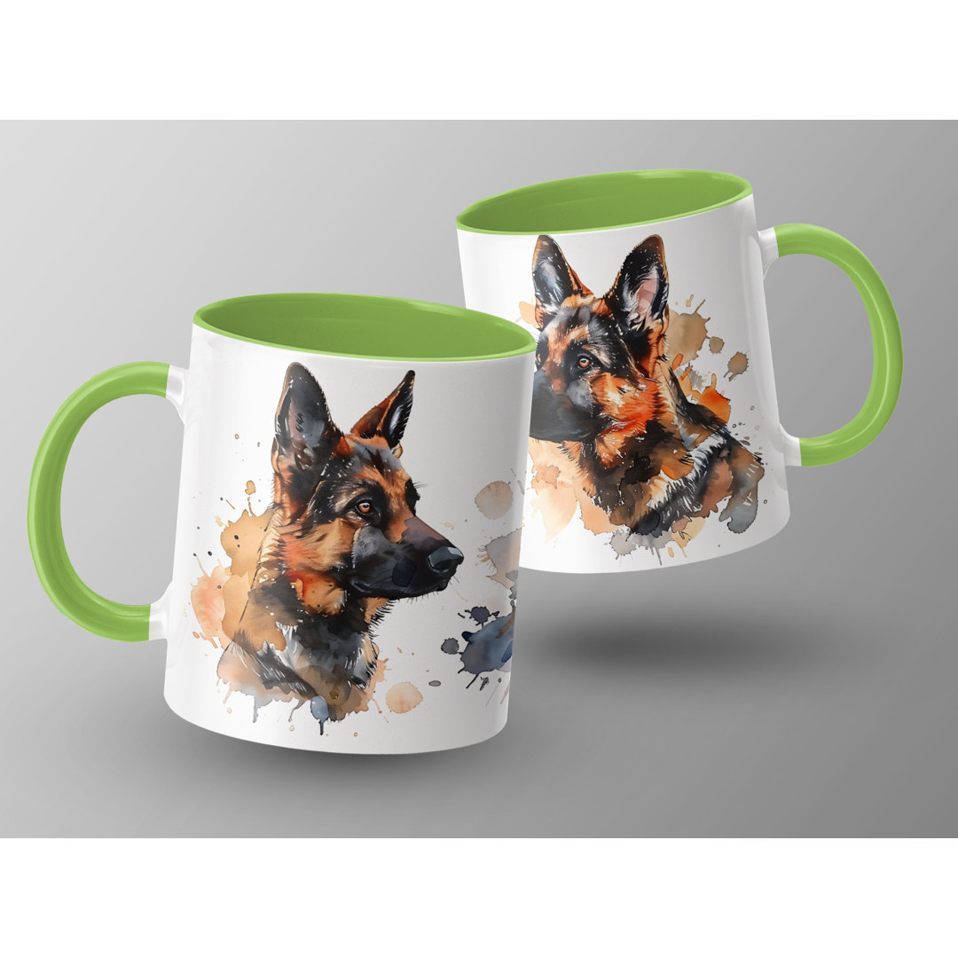 Watercolor German Shepherd Design 11oz Coffee Mug