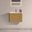 Meuble-lavabo 24 po à rayures en chêne avec lavabo en céramique, meuble-lavabo mural flottant pour salle de bain