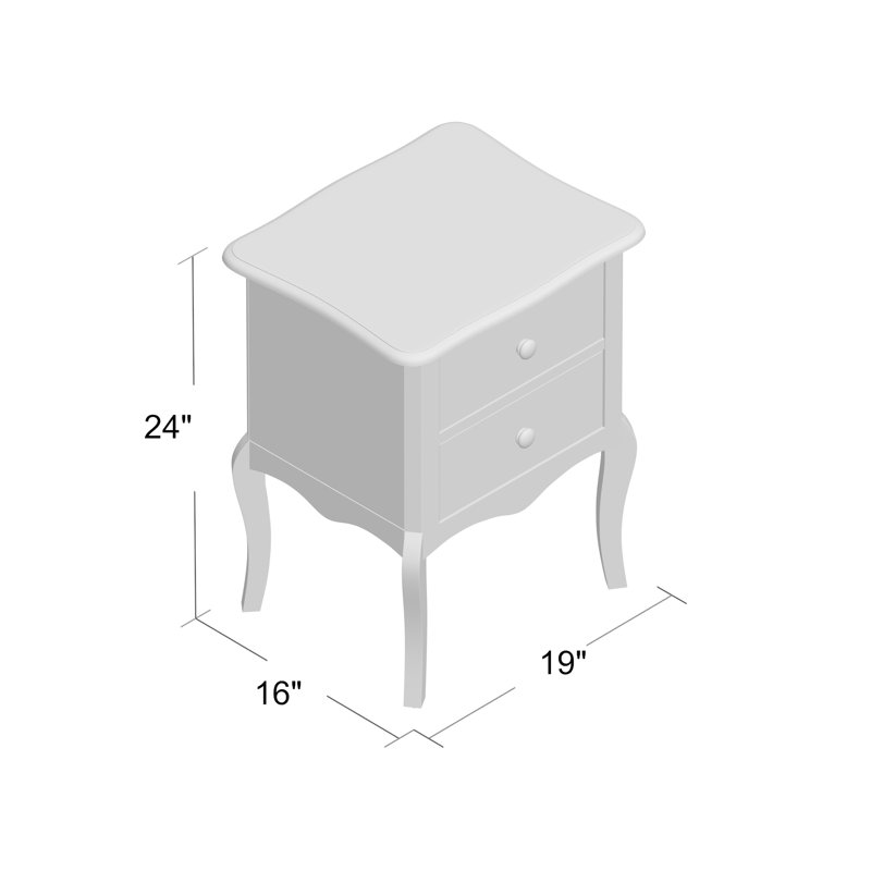 Table de chevet 2 tiroirs Sighfrith, Bleu