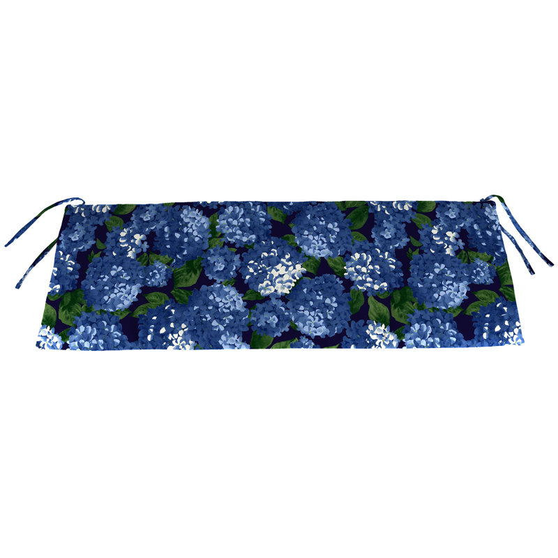 36" x 16" Outdoor Bench Cushion with Ties, Blue