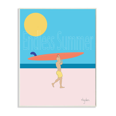 «Endless Summer Text Seasonal Beach Surfer» par Mark Higden - impression d'art graphique