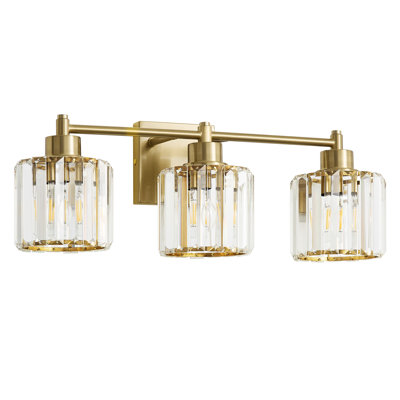 Berto 3-Light Dimmable Vanity Light with K9 Crystal Shades