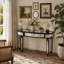 Console 47 po avec miroir demi-lune en verre cannelé et tiroir en cristal-518154443-518154420
