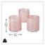 Bougeoirs en verre rose irisé