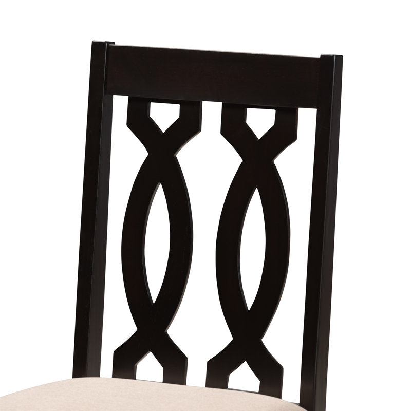 Gautieri 4 - Person Four Leg Dining Set, Sand/Espresso
