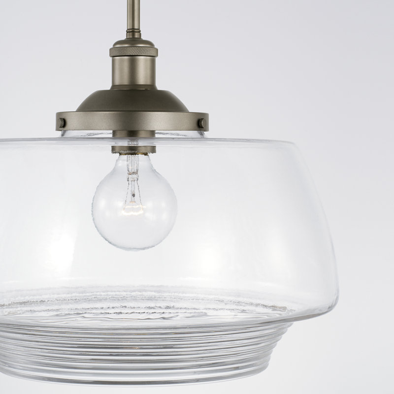 Luminaire suspendu simple à 1 lumière Miller, gris