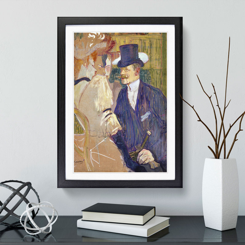 The Englishman by Henri de Toulouse-Lautrec - Picture Frame Painting, 36cm H x 27cm W x 2cm D, Black