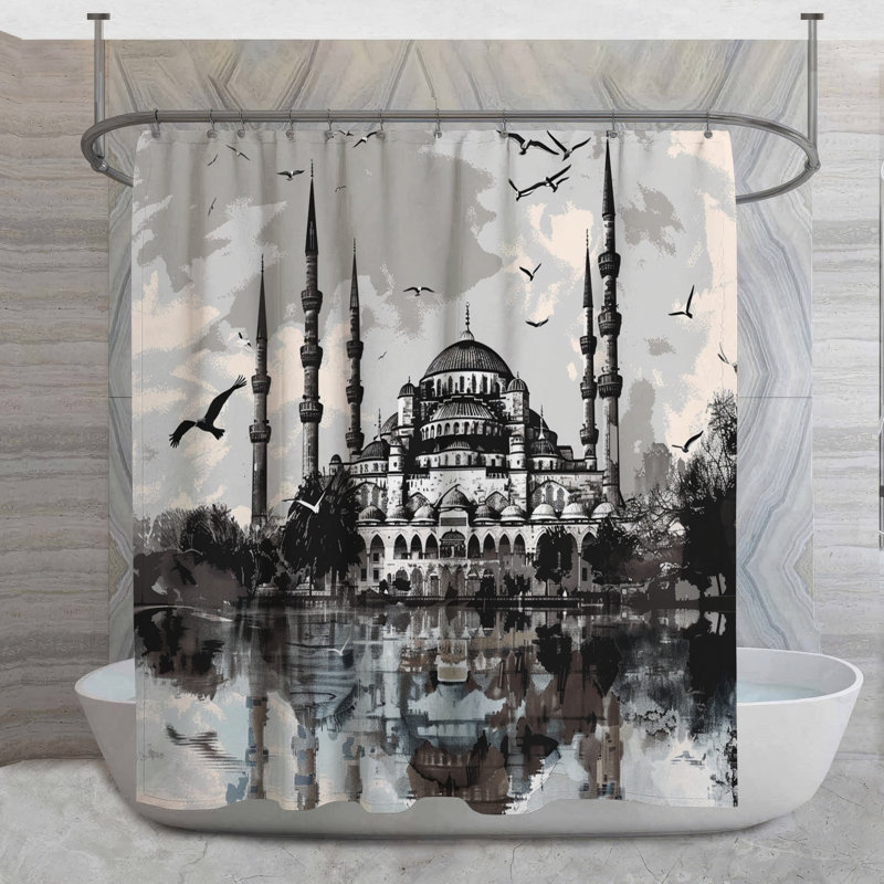 Rideau de douche Mosque, H 73 po x l 70 po