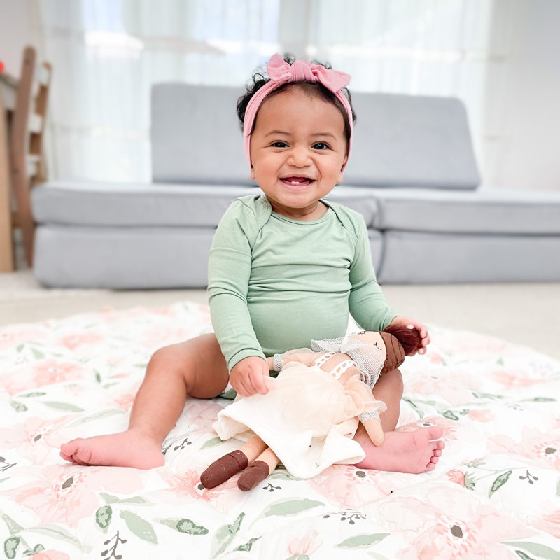 Floral Pattern 40"x40" 100% Cotton Baby Playmat by Crane Baby