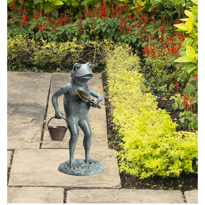 Sculpture de jardin grenouille verte