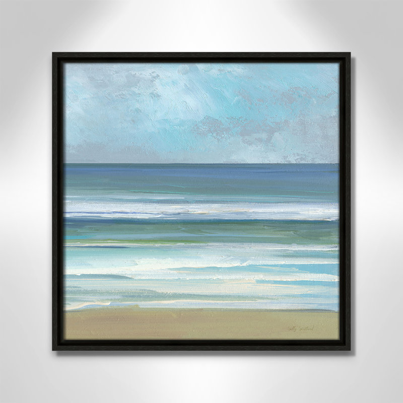 «Gentle Waves II» par Sally Swatland, H 17,5 po x l 17,5 po, Flottant espresso