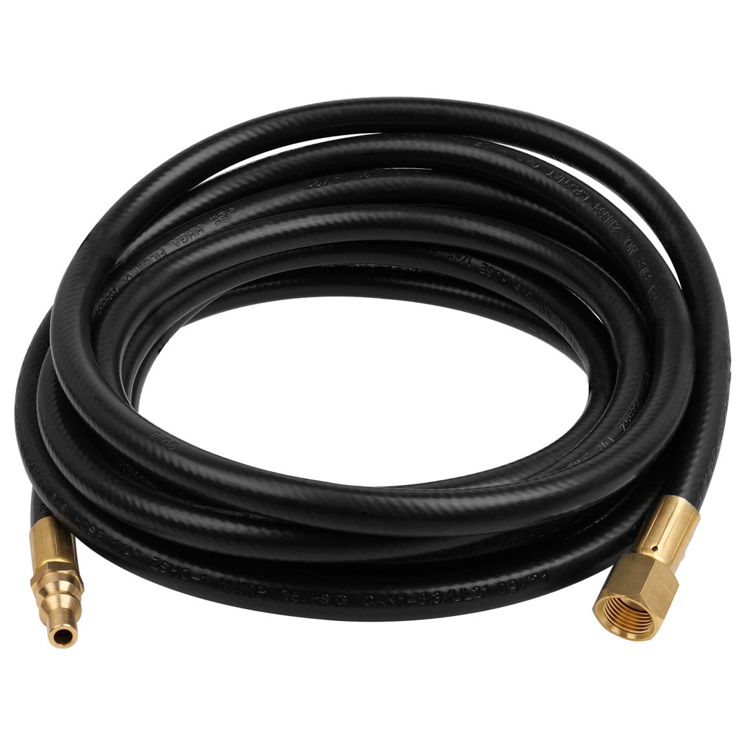 15-Feet Low Pressure 3/8-Inch Female Flare Nut And 1/4-Inch Male Plug Propane Hose 350Psi Max Empava