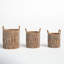 Handmade Bohemian Wicker Basket With Handles - Set of 3