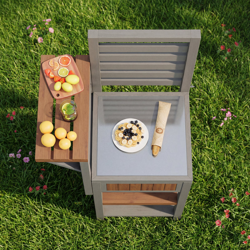 Wooden Outdoor Garden Cabinet With Work Surface