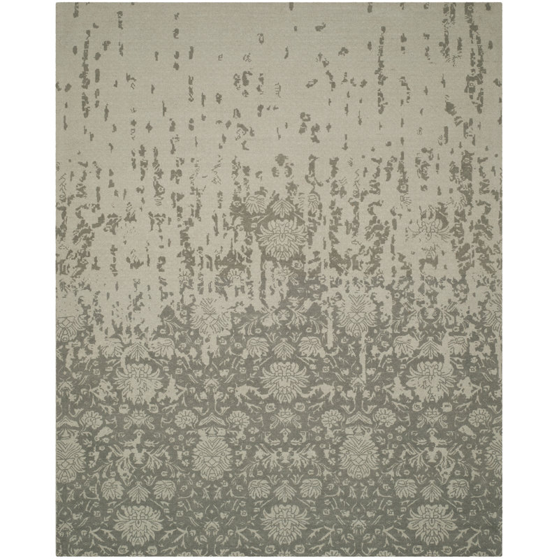 Tapis sauge / gris touffeté à la main Ellicottville, Rectangle 8 pi x 10 pi