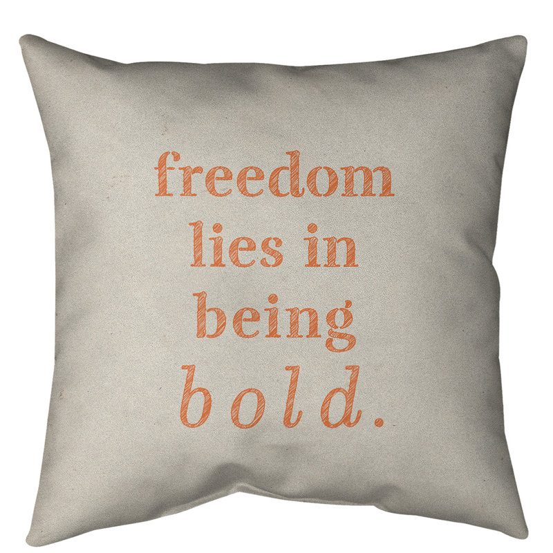 Coussin de sol, Blanc / Orange, 36 po x 36 po