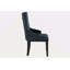 Chaise d'appoint rembourrée en velours avec garniture cloutée, bleu marine foncé et noir