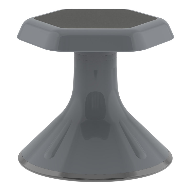 Plastic Backless Active Learning Stool, Graphite, 12"