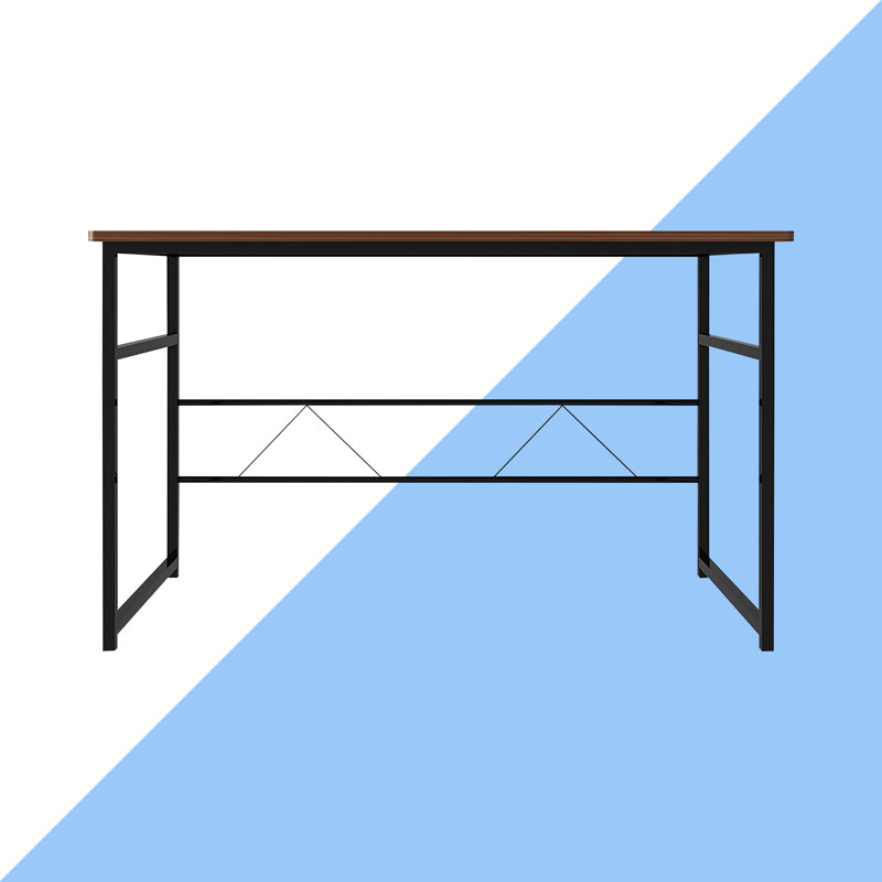 Makale Metal Base Writing Desk, Walnut Finish