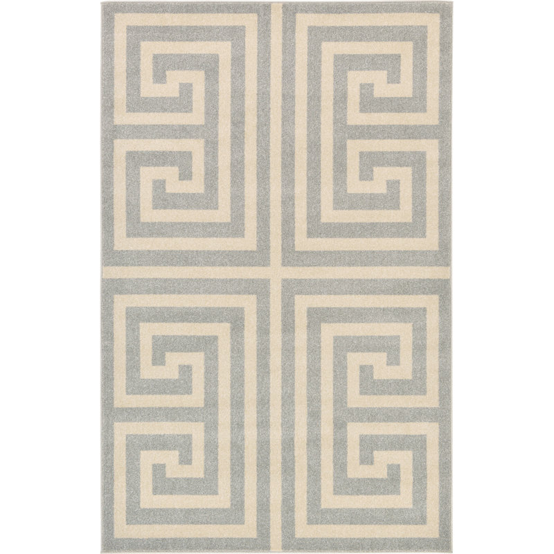 Geometric Indoor Rug, Rectangle 5' x 8'