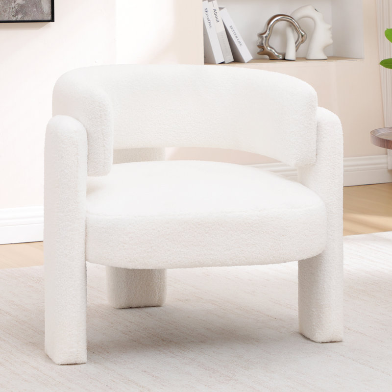 Fauteuil d'appoint demi-tonneau 31,5 po, Beige