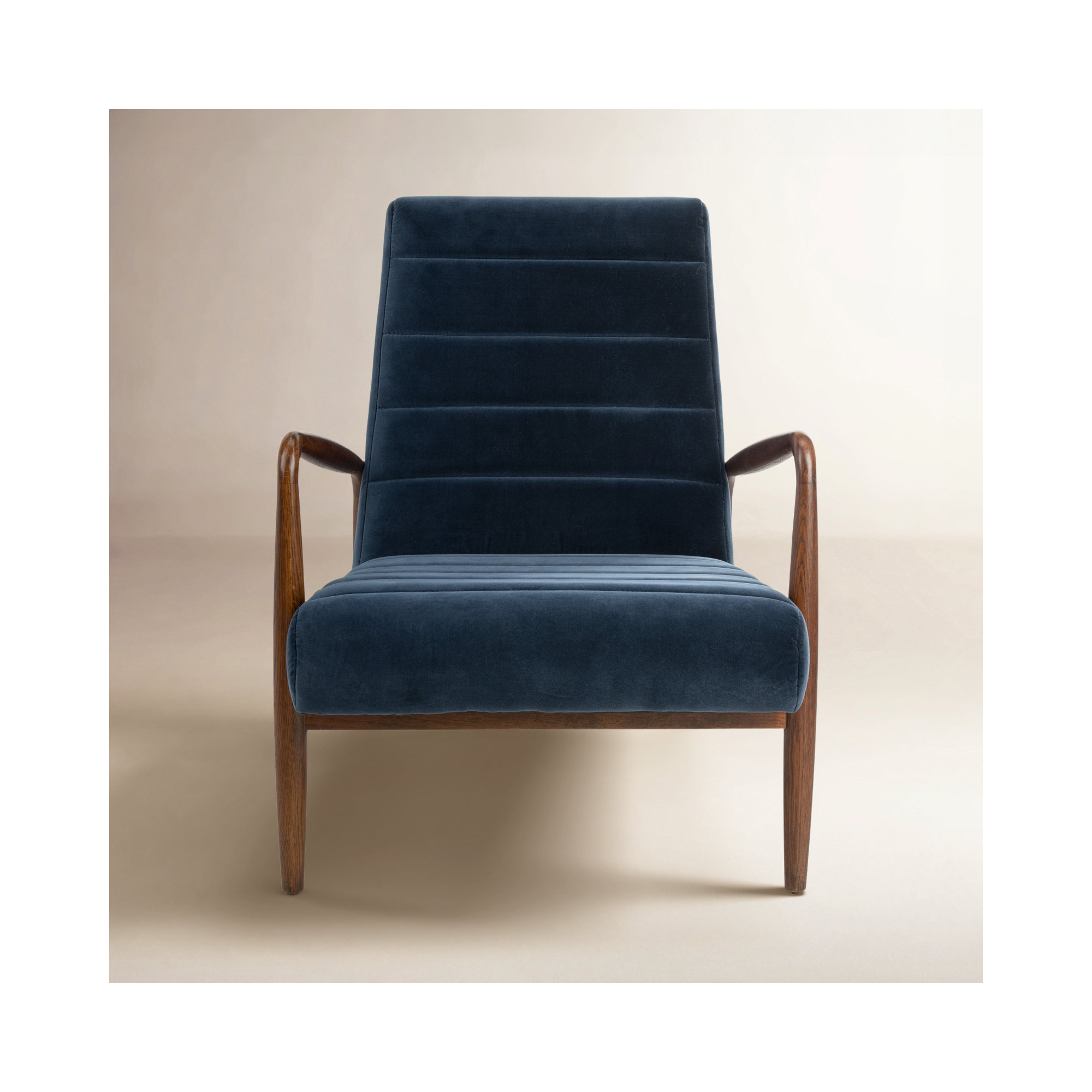 Barrow Upholstered Armchair, Navy Velvet