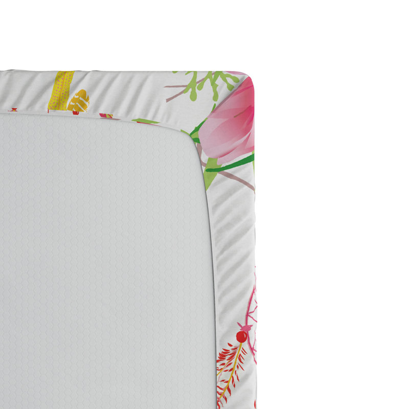 Microfiber Floral Fitted Sheet, Full Fitted Sheet