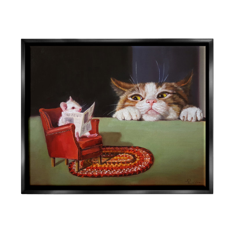 «Stupell Industries», Manx, chat, regarder, souris, art mural par Lucia Heffernan, H 16 po x l 20 po x P 1,5 po