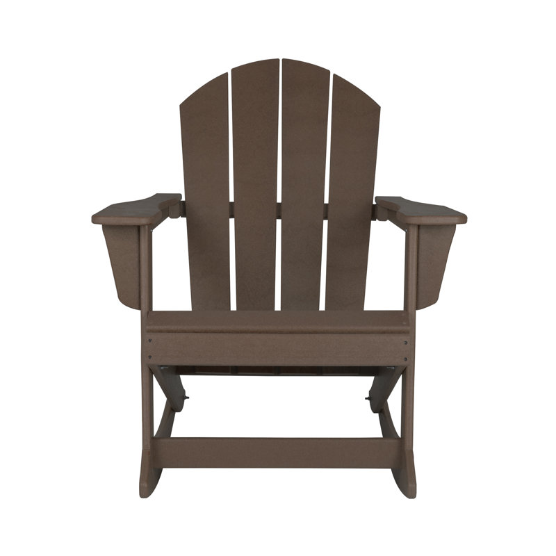 Chaise Adirondack à bascule en plastique / résine Laguna (ensemble de 4), Marron foncé