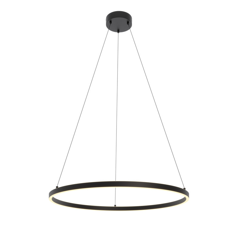 1 - Light LED Pendant with Accents, Black, 1.42" H x 35.57" W x 35.57" D