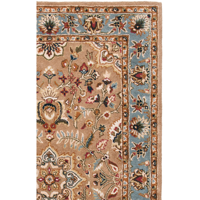 Tapis beige et bleu clair Carnasheeran, Rectangle 2 pi 3 po x 4 pi